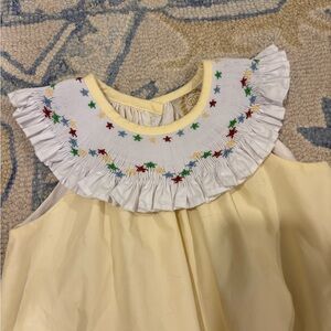 TBB Yellow smock Dress with Embroidered Collar
